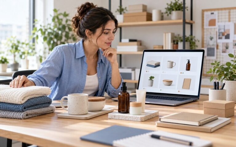 E-ticaret sitesi ürün kategorilerini planlayan işletme yöneticisi