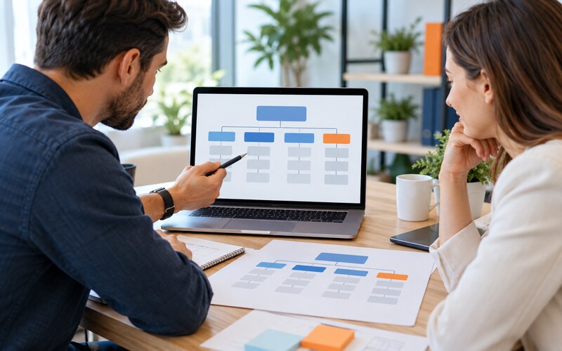 Kurumsal web sitesi menü yapısını planlayan ekip