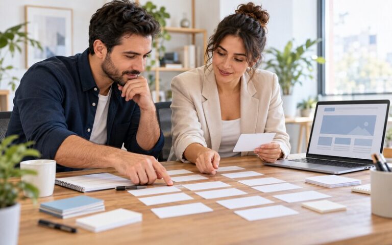 Kurumsal web sitesi için sıkça sorulan soruları planlayan ekip